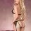 Bra Top and Open Panty With Garter - Black - One Size