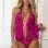 Zipper Crotch Teddy Babydoll - One Size - Berry Kiss