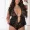 Zipper Crotch Teddy Babydoll - Queen Size - Black