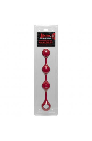 Anal Essentials Weighted Silicone Anal Balls - Red