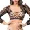 Front Mesh and Side Design Crotchless Leggings - One Size - Black