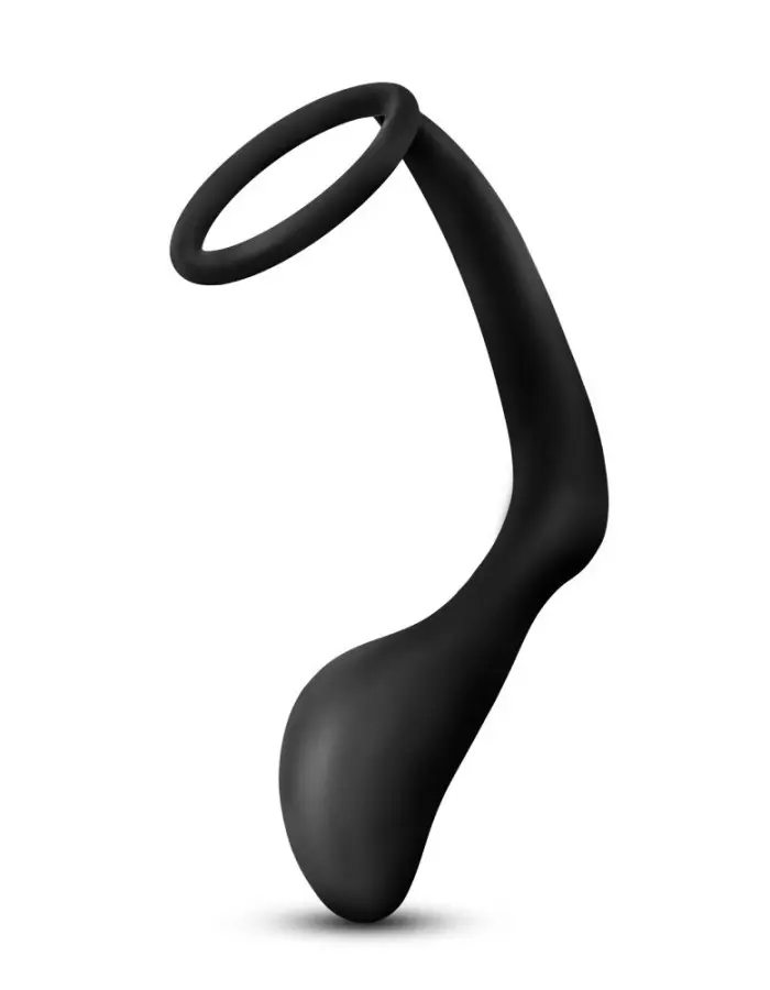 Anal Adventures - Platinum - Cock Ring Plug - Black