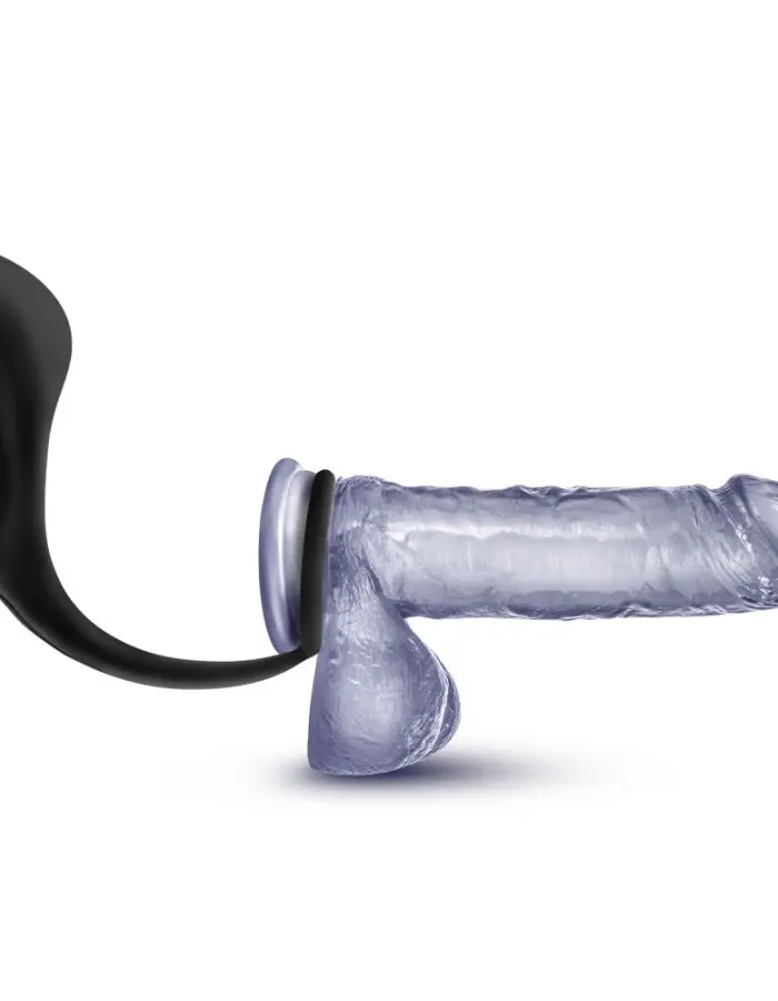 Anal Adventures - Platinum - Cock Ring Plug - Black