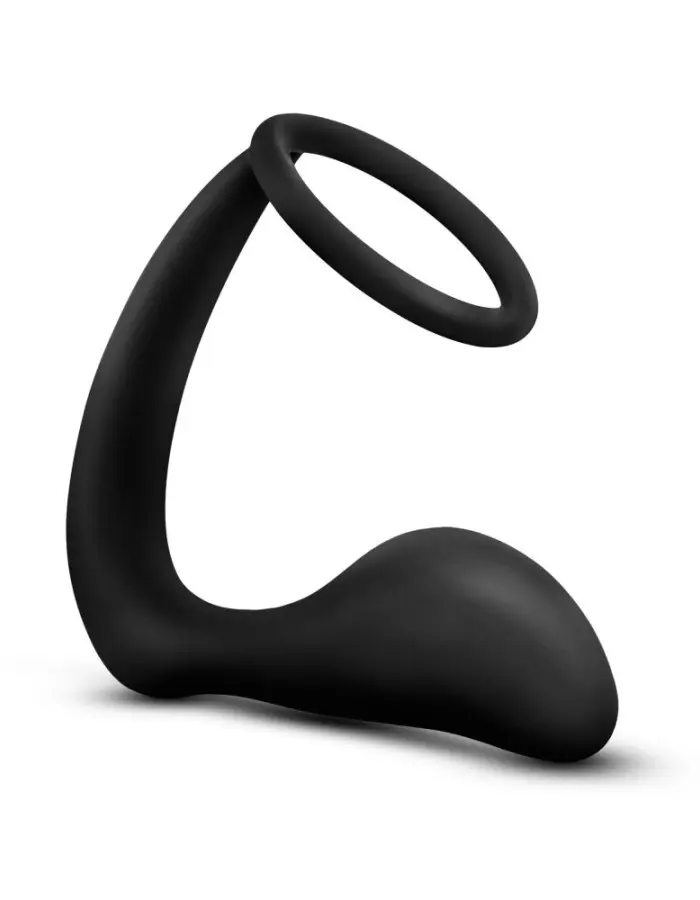 Anal Adventures - Platinum - Cock Ring Plug - Black