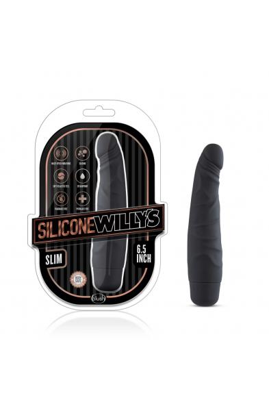 Silicone Willy's - Slim - 6.5 Inch Vibrating Dildo - Black