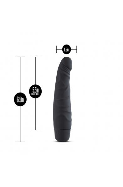 Silicone Willy's - Slim - 6.5 Inch Vibrating Dildo - Black