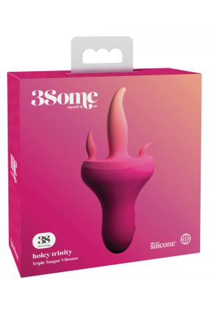 Threesome Holey Trinity Triple Tongue Vibrator -  Pink