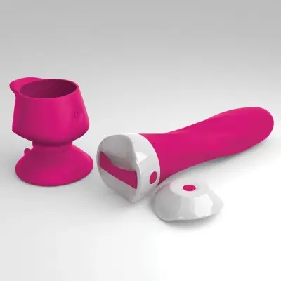 Threesome Wall Banger Deluxe Silicone Vibrator - Pink