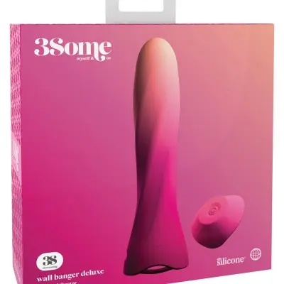 Threesome Wall Banger Deluxe Silicone Vibrator - Pink