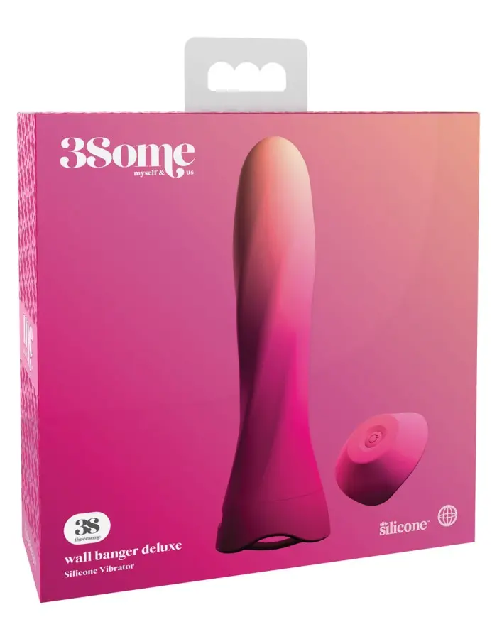 Threesome Wall Banger Deluxe Silicone Vibrator - Pink