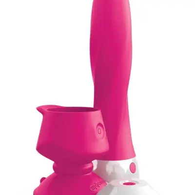 Threesome Wall Banger Deluxe Silicone Vibrator - Pink