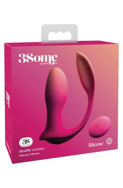 Threesome Double Ecstacy Silicone Vibrator - Pink