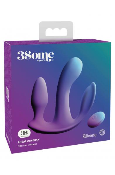 Threesome Total Ecstay Silicone Vibrator - Purple