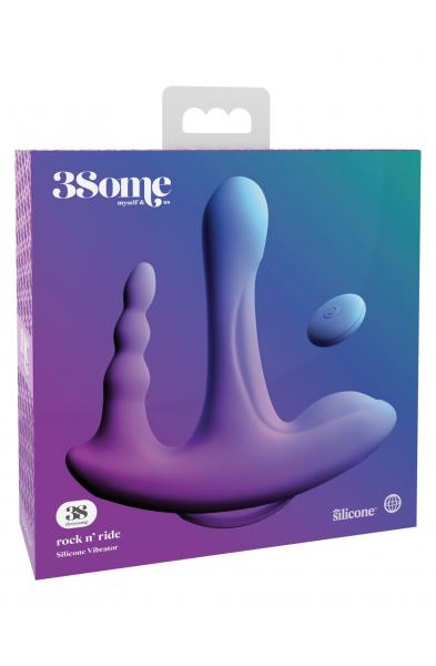 Threesome Rock n' Ride Silicone Vibrator - Purple