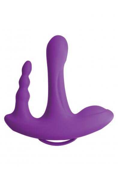 Threesome Rock n' Ride Silicone Vibrator - Purple