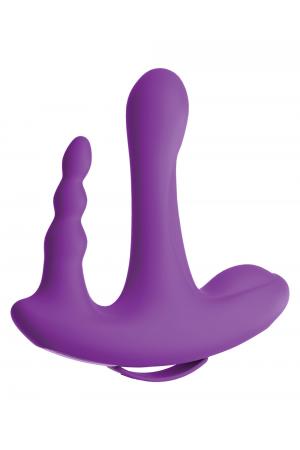 Threesome Rock n' Ride Silicone Vibrator - Purple