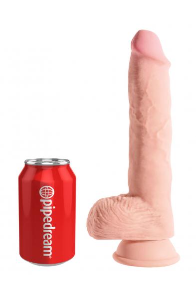 King Cock Plus Triple Density 10 Inch Fat Cock With Balls - Flesh