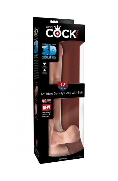 King Cock Plus Triple Density 12 Inch Cock With Balls - Flesh