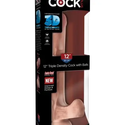 King Cock Plus Triple Density 12 Inch Cock With Balls - Flesh