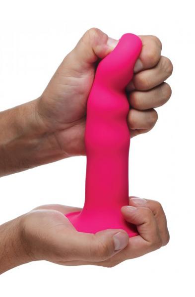 Squeeze It Squeezable Wavy Dildo - Pink