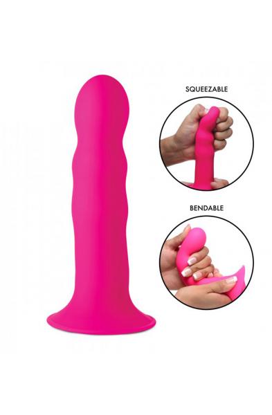 Squeeze It Squeezable Wavy Dildo - Pink