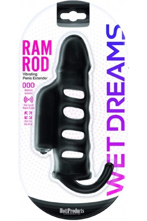 Ram Rod Vibrating Penis Extender - Black