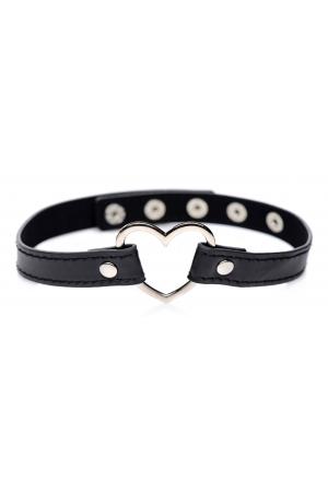 Dark Heart Chrome Heart Black Choker - Black