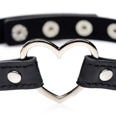 Dark Heart Chrome Heart Black Choker - Black