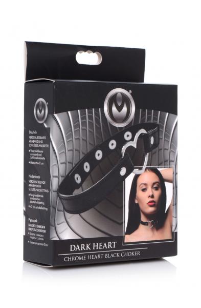 Dark Heart Chrome Heart Black Choker - Black