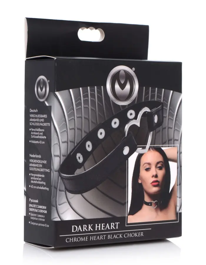 Dark Heart Chrome Heart Black Choker - Black