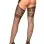 Garter Belt Lace Top Fishnets - Black - One Size