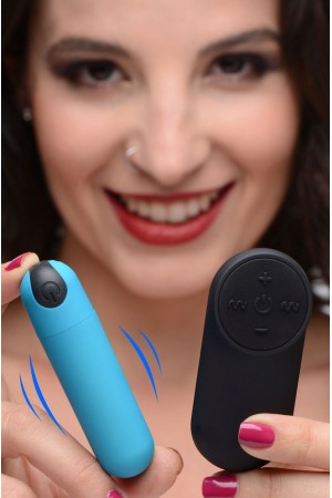 Bang Vibrating Bullet With Remote Control - Blue