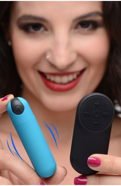 Bang Vibrating Bullet With Remote Control - Blue