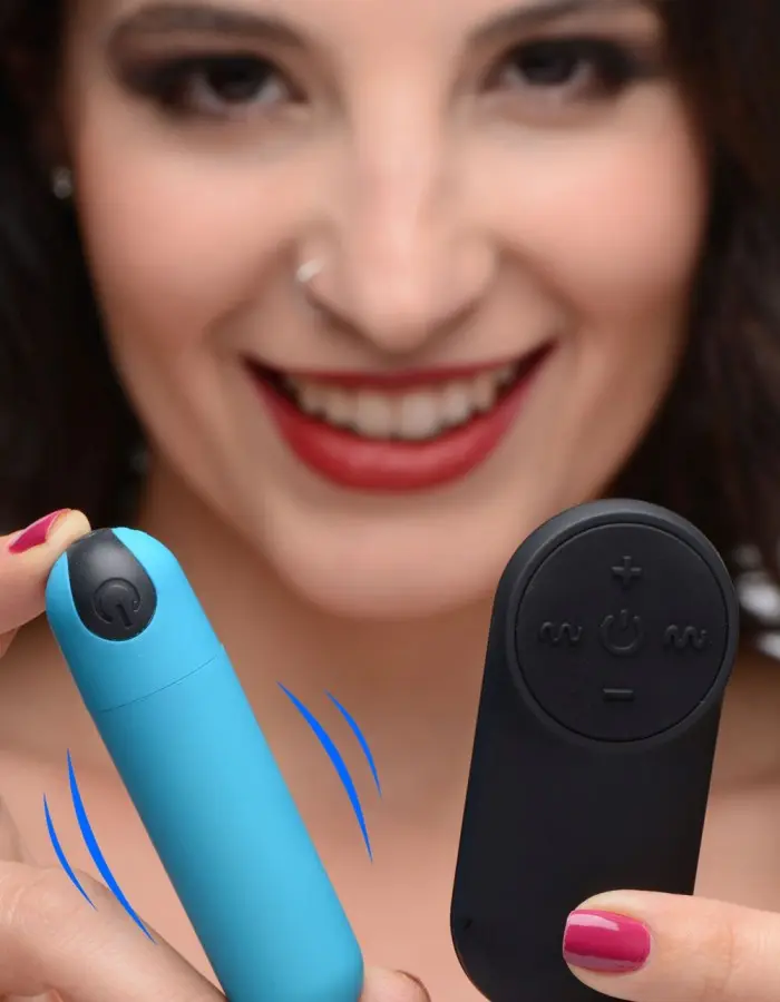 Bang Vibrating Bullet With Remote Control - Blue