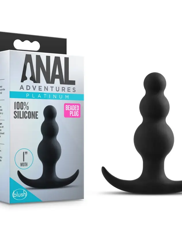 Anal Adventures Platinum - Beaded Plug - Black