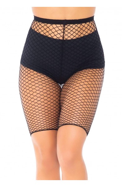 Industrial Fishnet Biker Shorts - One Size - Black