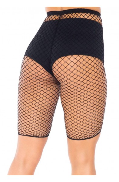 Industrial Fishnet Biker Shorts - One Size - Black