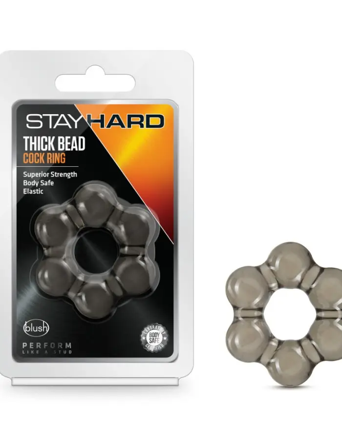 Stay Hard - Thick Bead Cock Ring - Black
