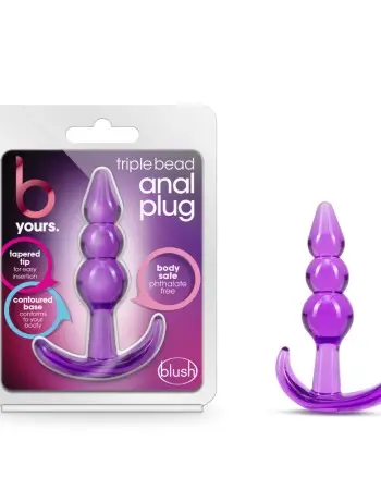 B Yours - Triple Bead Anal Plug - Purple