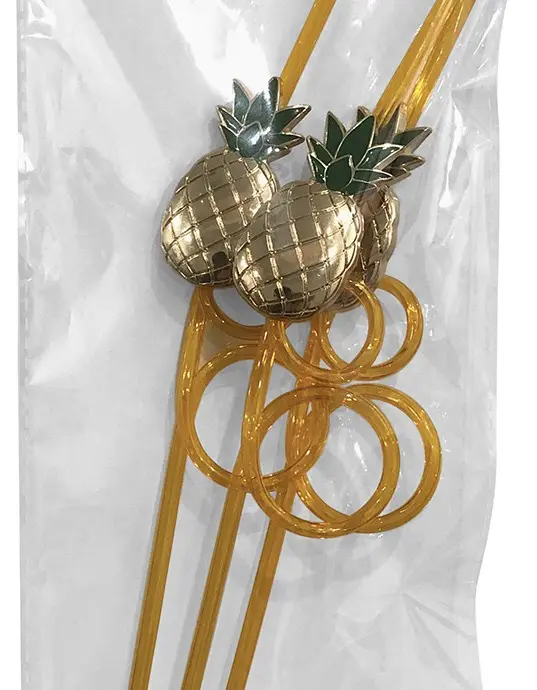 Tropical Drinking Straws - Pineapple - 3 Pack