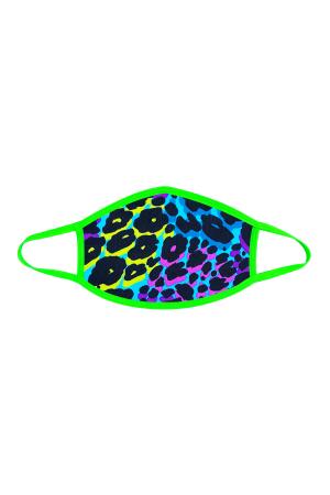 Toxic Kitty Blue Uv Face Mask With Neon Green Trim