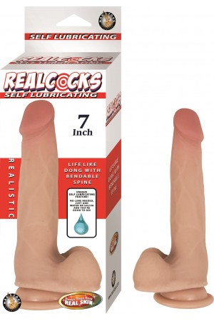 Realcocks Self Lubricating Dong - 7 Inch - Flesh