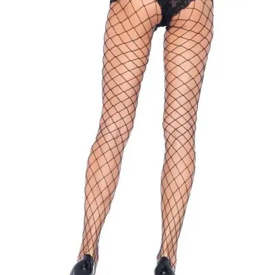 Fence Net Boy Short Pantyhose - One Size - Black