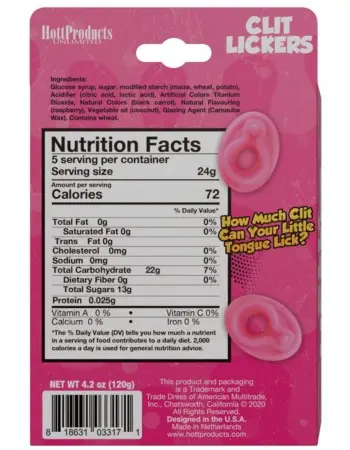Clit Lickers Gummies Raspberry Flavors 4.2oz