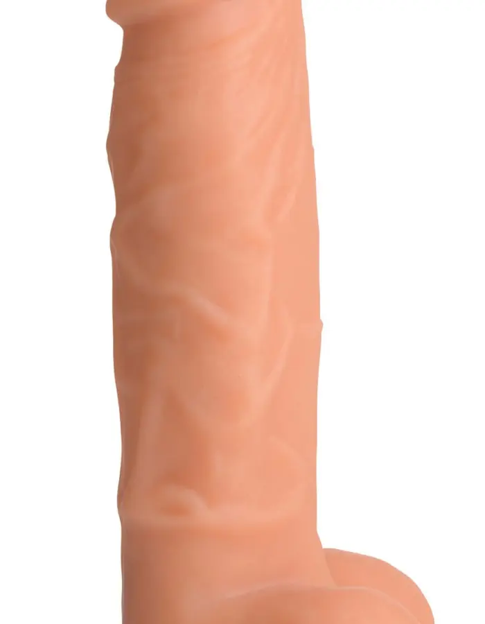 Power Pecker 7 Inch Silicone Dildo With Balls - Flesh