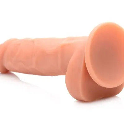 Power Pecker 7 Inch Silicone Dildo With Balls - Flesh