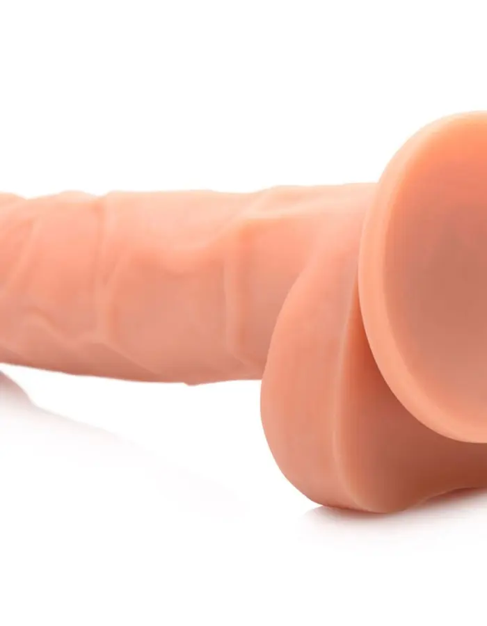 Power Pecker 7 Inch Silicone Dildo With Balls - Flesh