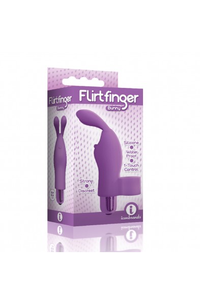 The 9's Flirt Finger Bunny Finger Vibrator - Purple