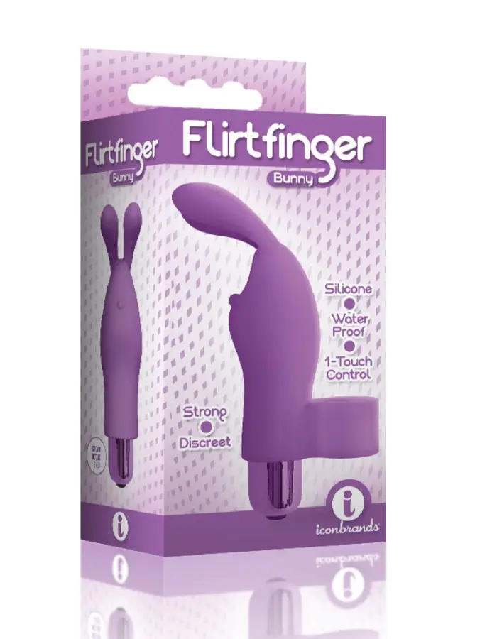 The 9's Flirt Finger Bunny Finger Vibrator - Purple