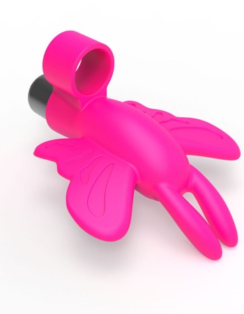 The 9's Flirt Finger Butterfly Finger Vibrator - Pink